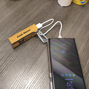 Your Logo On A Leather Wrapped 2200 mAh Power Bank -Laser Engraved - Multiple Colors Available