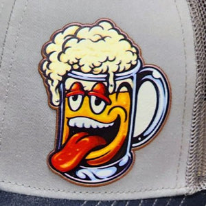 Beer Mug UV Printed Leatherette Hat Patch - MR01