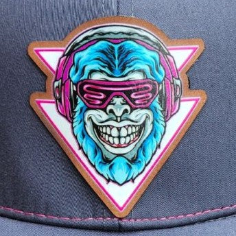 Neon Monkey UV Printed Leatherette Hat Patch - MR01