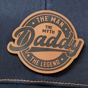 Daddy Dad Engraved Leatherette Hat Patch - MR01