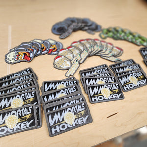 Custom UV Printed 40 Leather Patches - Wholesale Package - Grey