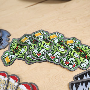 Custom UV Printed 40 Leather Patches - Wholesale Package - Grey