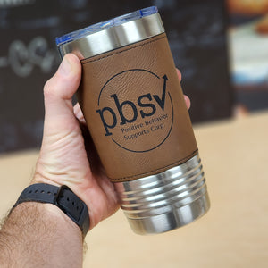 Custom Branded Leather Wrapped Tumbler 20oz
