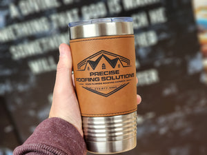 Custom Branded Leather Wrapped Tumbler 20oz
