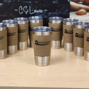 Custom Branded Leather Wrapped Tumbler 20oz