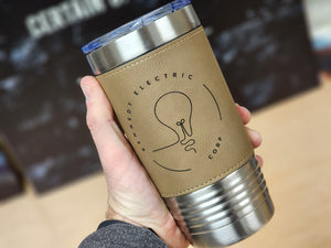 Custom Branded Leather Wrapped Tumbler 20oz