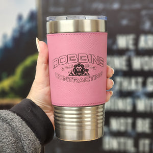 Custom Branded Leather Wrapped Tumbler 20oz
