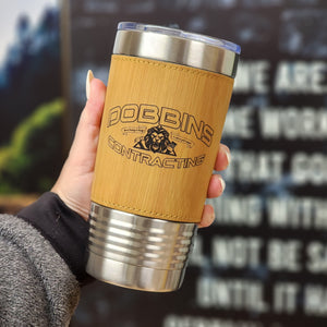 Custom Branded Leather Wrapped Tumbler 20oz