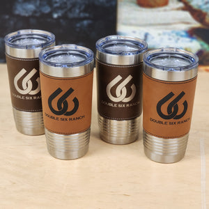 Custom Branded Leather Wrapped Tumbler 20oz