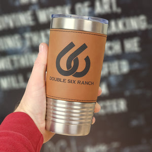 Custom Branded Leather Wrapped Tumbler 20oz