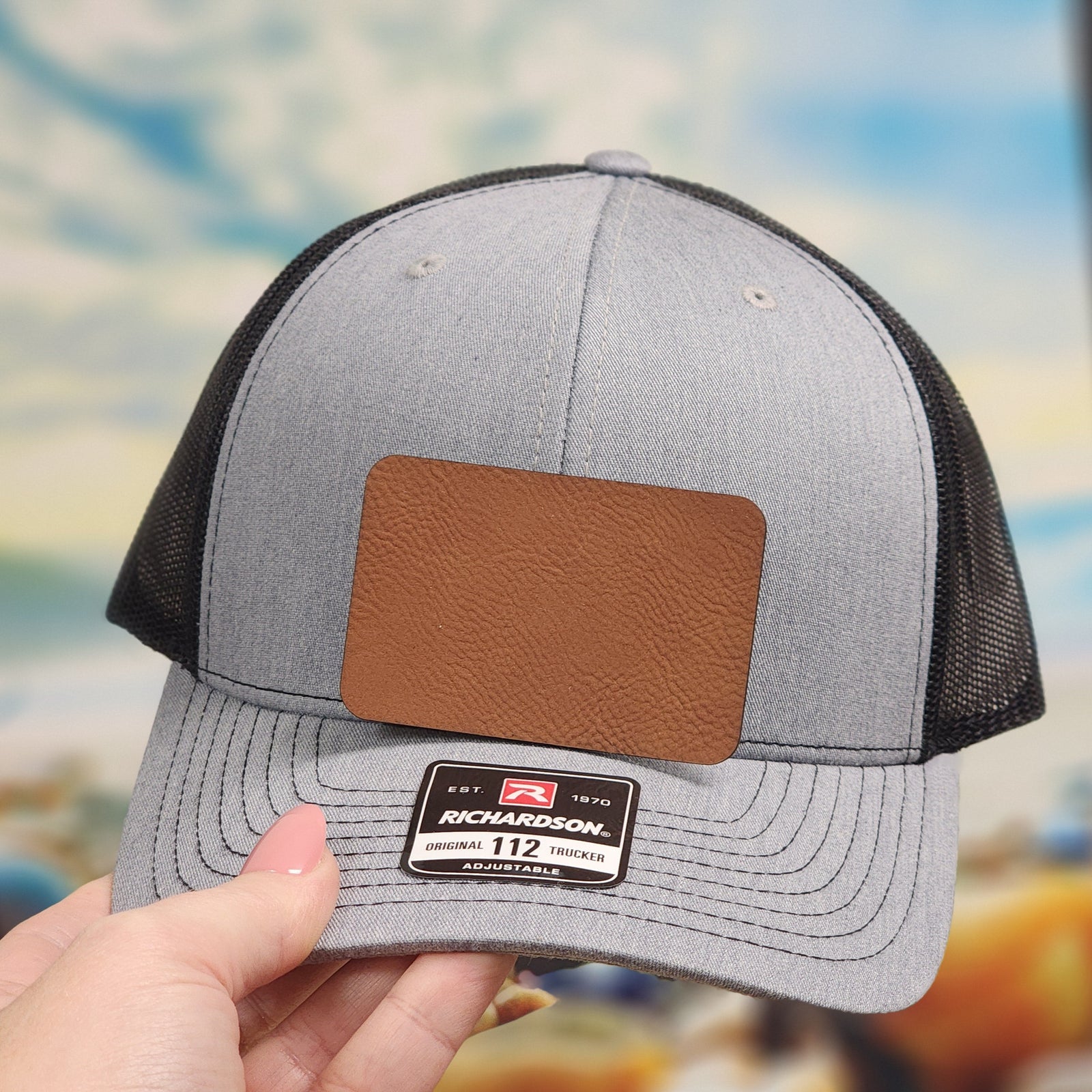 Blank Leatherette Hat Patches with Adhesive, Faux Leather Patches for Hats