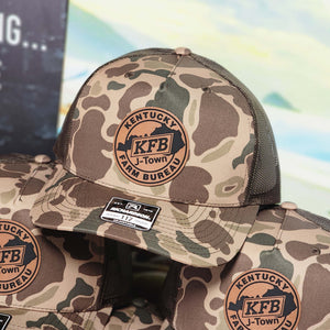 Bulk Camo Richardson 112 5 Panel Branded Leather Patch Trucker Hats