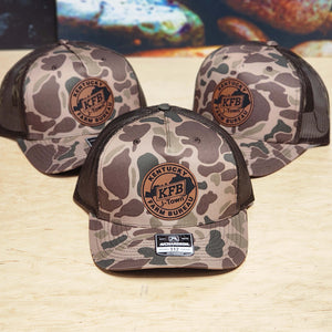 Bulk Camo Richardson 112 5 Panel Branded Leather Patch Trucker Hats