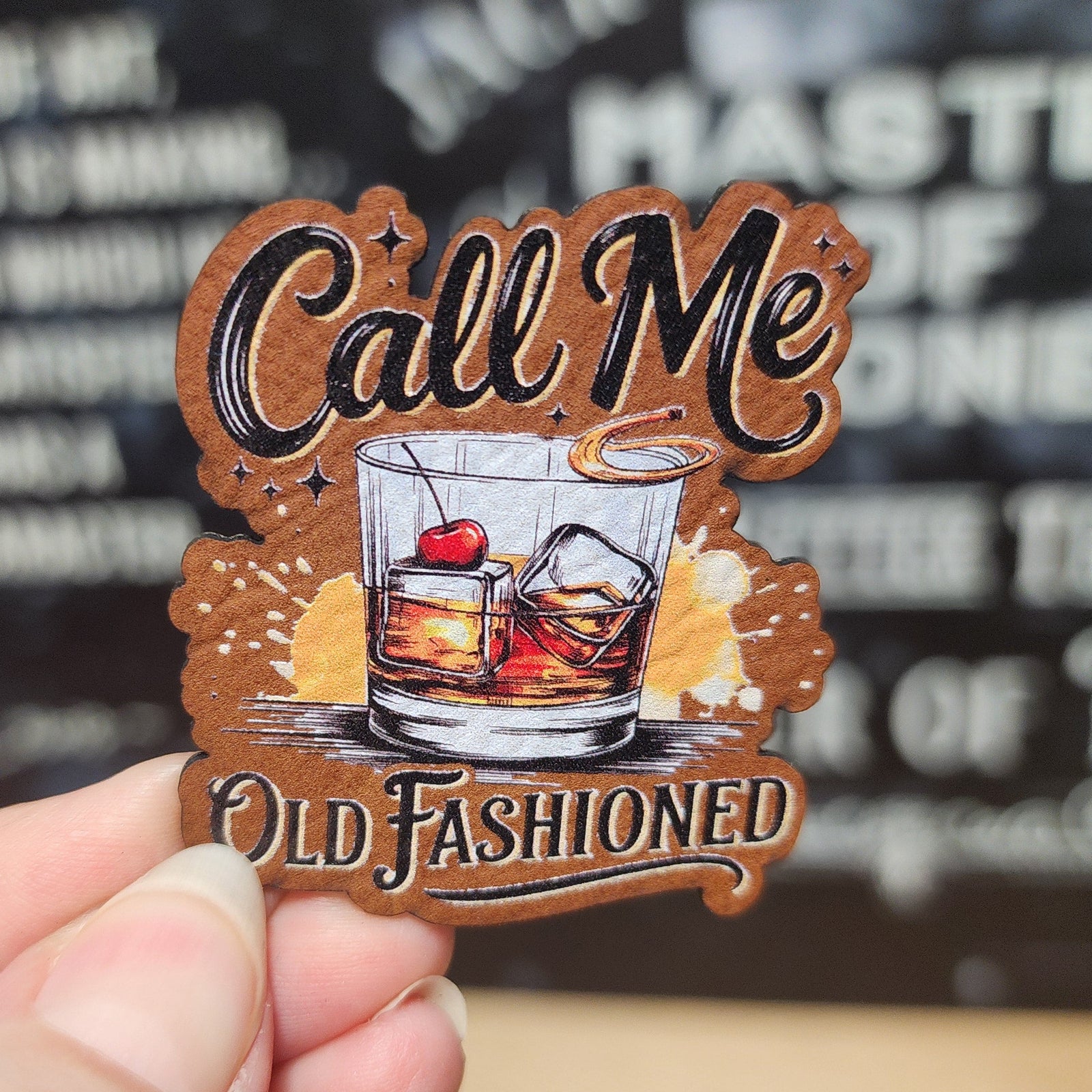 Call Me Old Fashioned UV Printed Leatherette Hat Patch - MR01