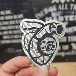 Turbocharger Power Boost Engraved Leatherette Hat Patch - MR01