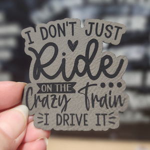 Crazy Train Drive Engraved Leatherette Hat Patch - MR01