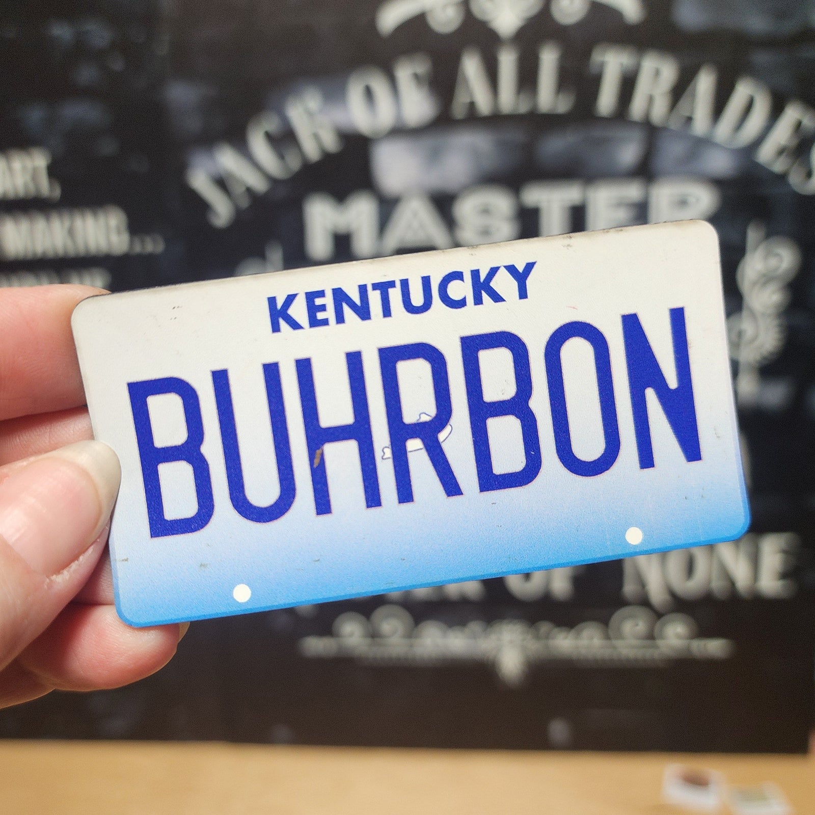 Kentucky bourbon leatherette hat patch for enthusiasts celebrating American whiskey culture.