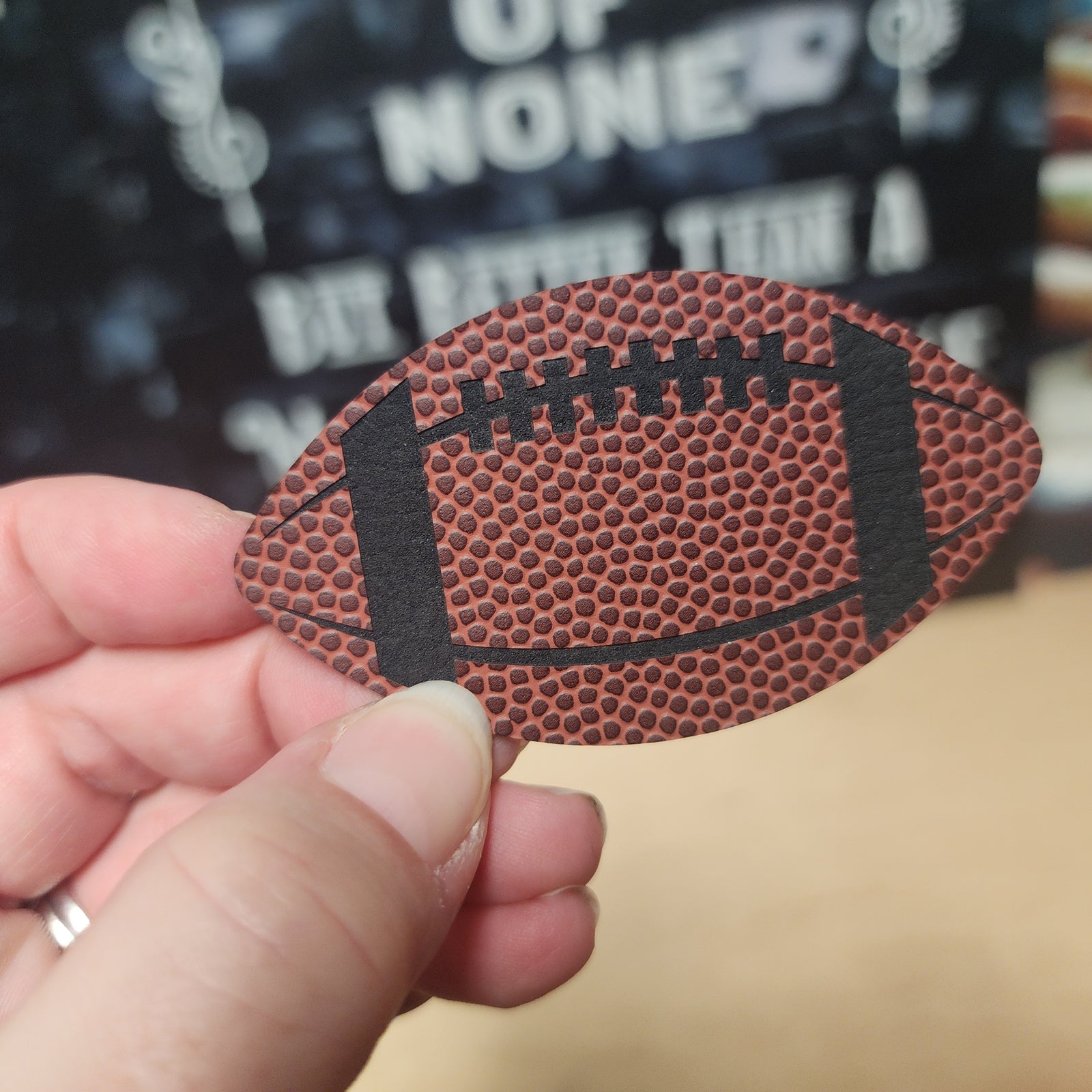 Football Engraved Leatherette Hat Patch - MR01