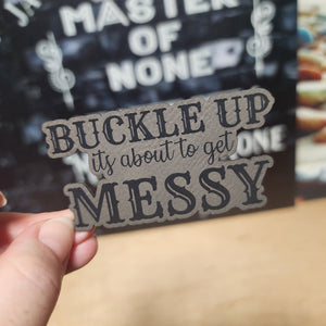 Buckle Up Engraved Leatherette Hat Patch - MR01