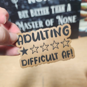 Adulting is Hard AF! Engraved Leatherette Hat Patch - MR01 (Choose Your Color)