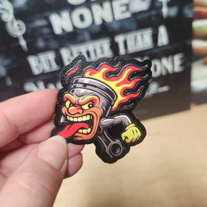 Fiery Piston UV Printed Leatherette Hat Patch - MR01