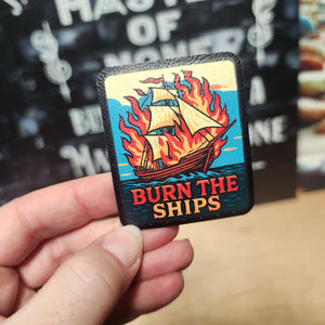 Burn the Ships UV Printed Leatherette Hat Patch - MR01