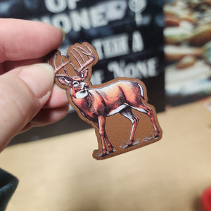 Deer Stag UV Printed Leatherette Hat Patch - MR01