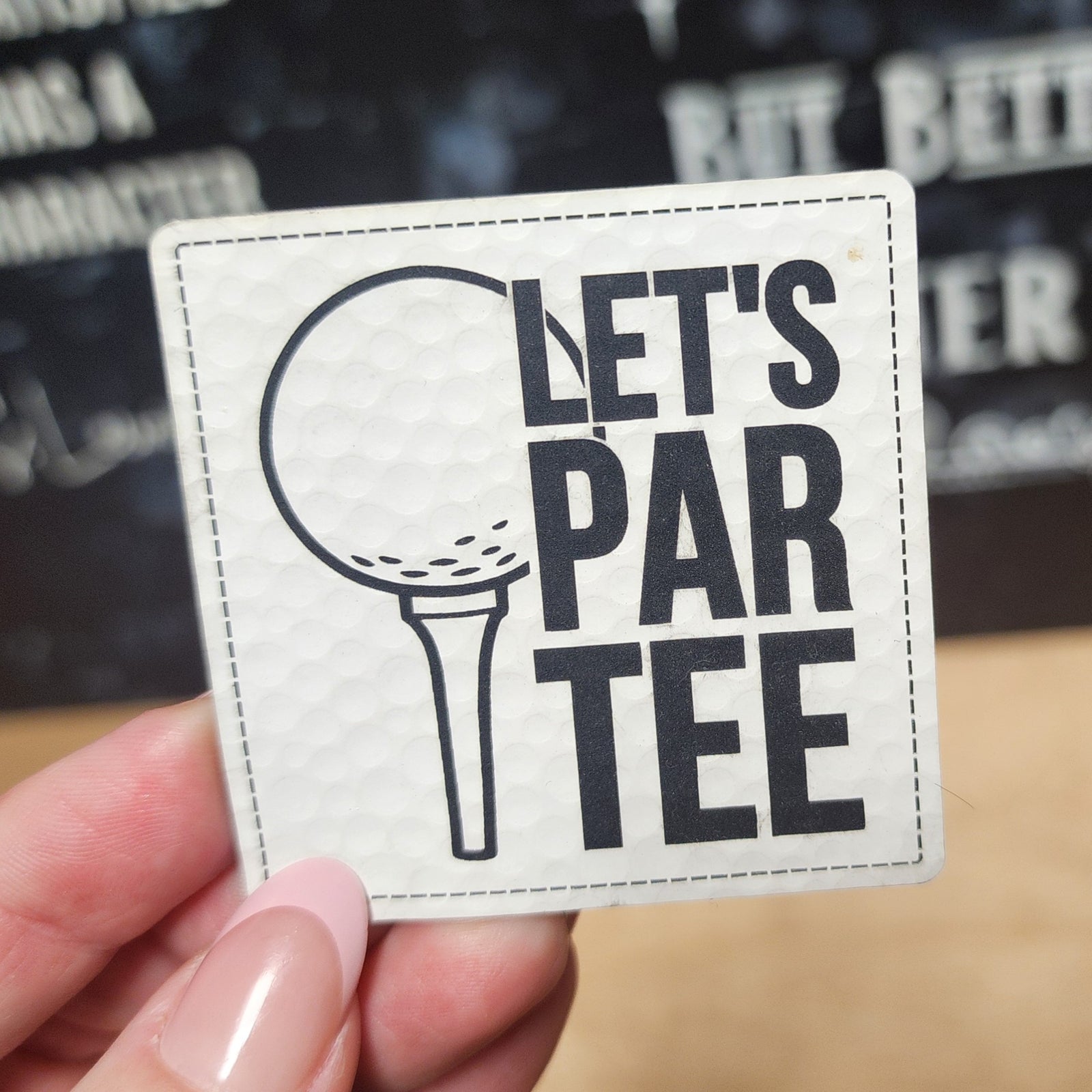Lets Par Tee Engraved Leatherette Hat Patch - MR01