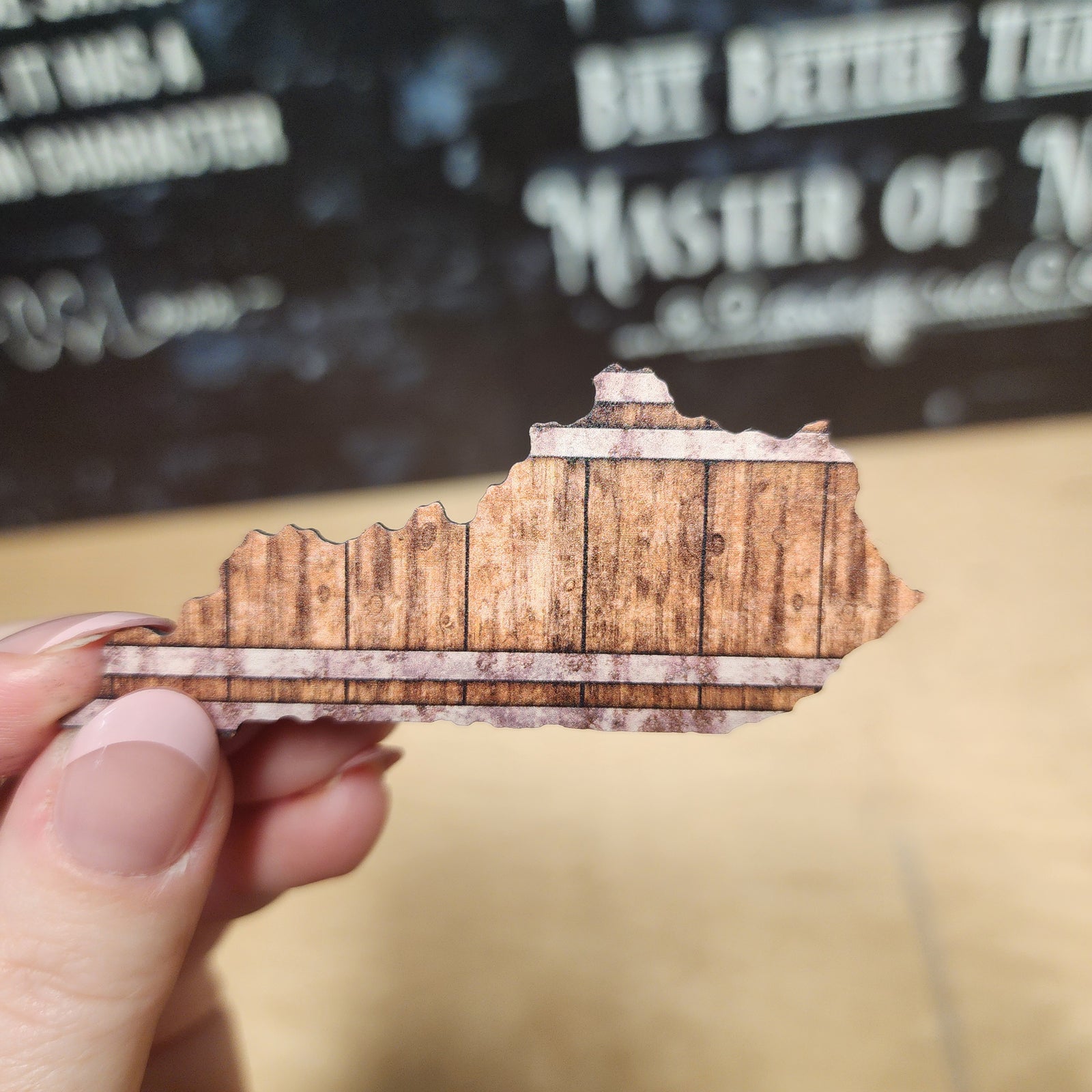 Kentucky State Bourbon Barrel UV Printed Leatherette Hat Patch - MR01