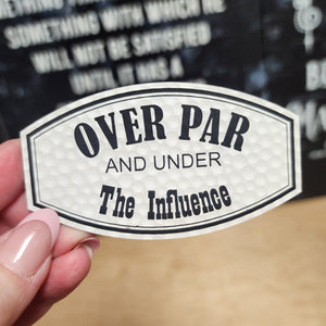 Golfing Under the Influence Engraved Leatherette Hat Patch - MR01