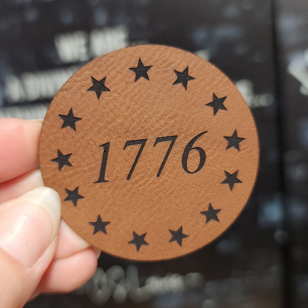 1776 Engraved Leatherette Hat Patch - MR01 - Ink and Ember