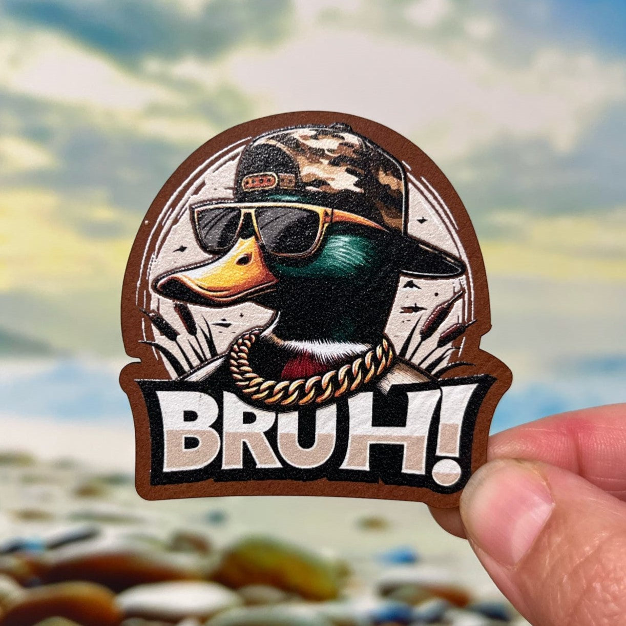 Bruh! Duck UV Printed Leatherette Hat Patch - MR01