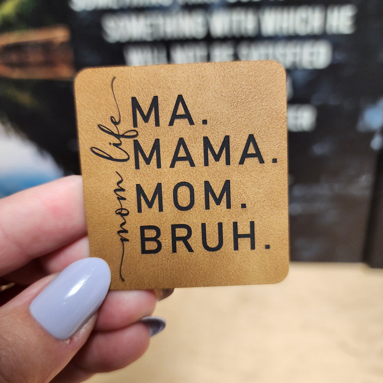 Ma Bruh Engraved Leatherette Hat Patch - MR01