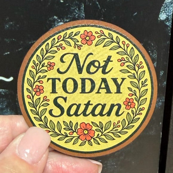 Not Today Satan UV Printed Leatherette Hat Patch - MR01