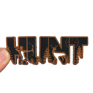Rawhide Hunt Engraved Leatherette Hat Patch - MR01