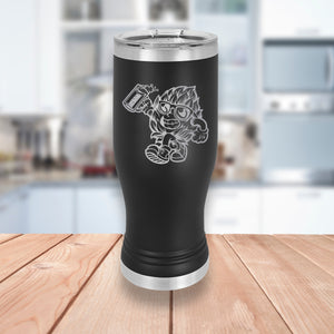 Beer Lover Large Pilsner Insulated Tumbler 20oz, Good Time Beer Hops Man Mascot Engraved Beer Cup IPA Hops Beer Stainless 20oz Cup, Logo