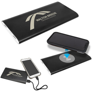 Anodized Aluminum Wrapped 8000 mAh Power Bank -Wireless Charging - Laser Engraved - Multiple Colors Available