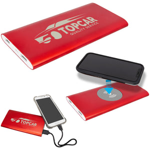 Anodized Aluminum Wrapped 8000 mAh Power Bank -Wireless Charging - Laser Engraved - Multiple Colors Available