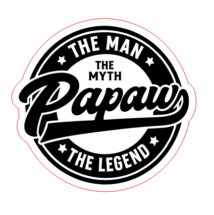 Papaw: The Man, The Myth Engraved Leatherette Hat Patch - MR01