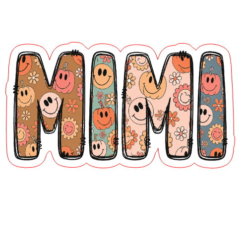 Colorful Mimi Smiley UV Printed Leatherette Hat Patch - MR01
