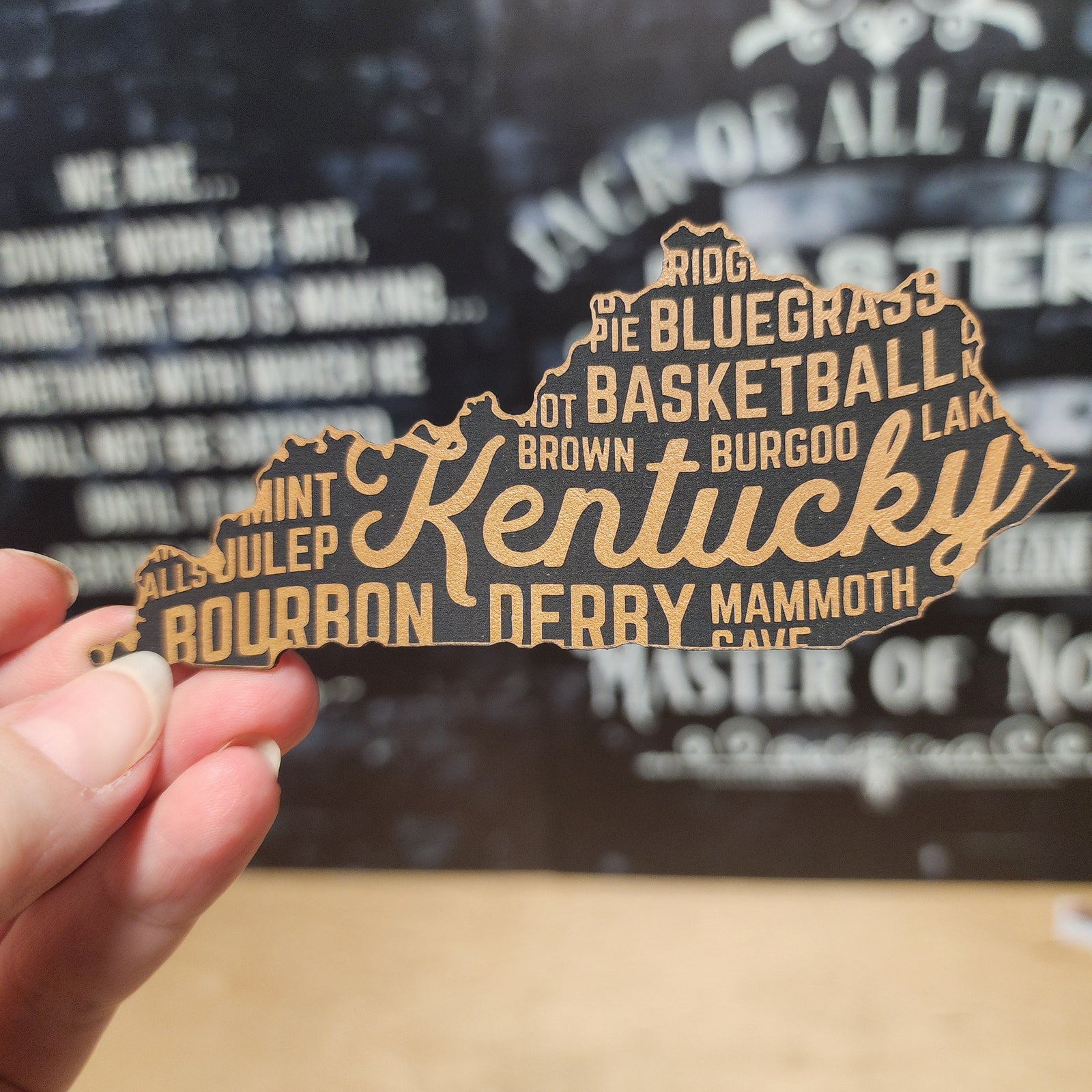 Kentucky leatherette hat patch featuring bourbon, Derby, and bluegrass themes for Southern pride and style.