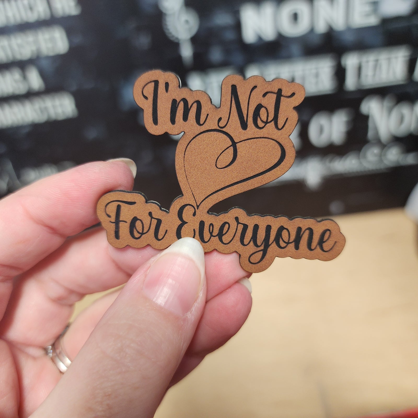 I'm Not For Everyone leatherette hat patch for unique hat accessories and personalized fashion statements.