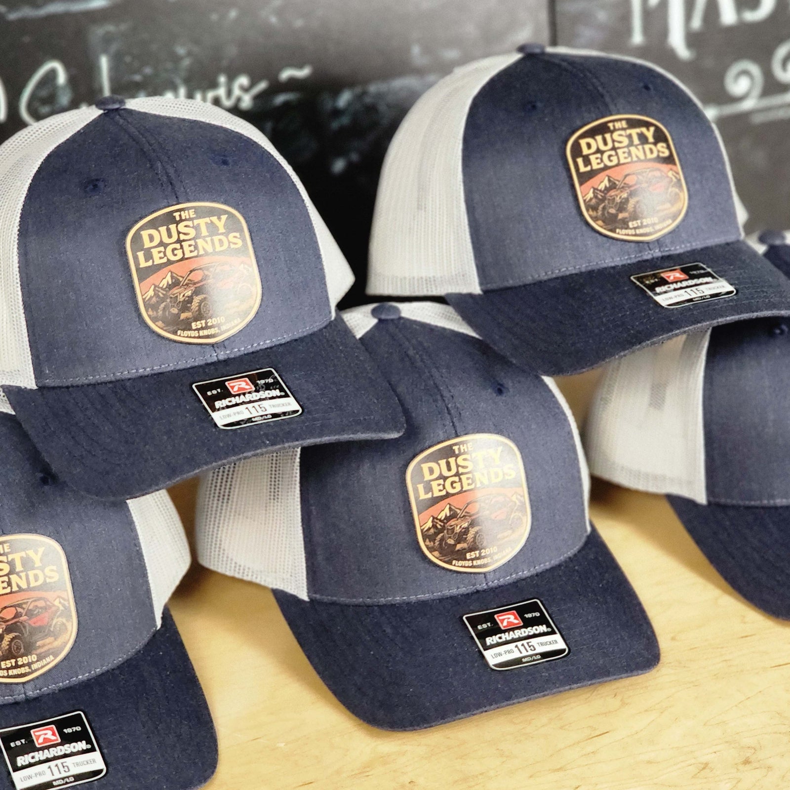 Richardson 115 Low Profile Branded Leather Patch Trucker Hats