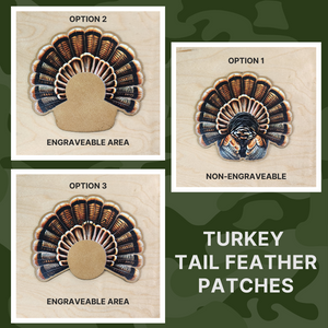 UV Printed Turkey Tail Feather Patches - MR01