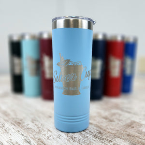 light blue skinny tumbler 22oz