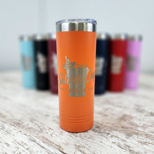 orange  skinny tumbler 22oz