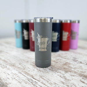 grey skinny tumbler 22oz