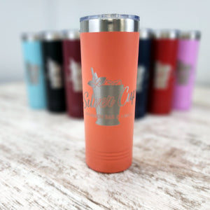 coral skinny tumbler 22oz