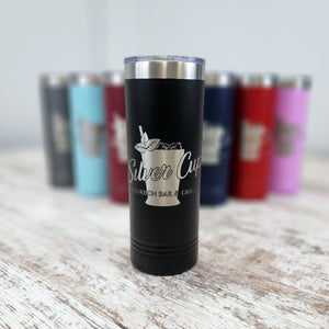 black  skinny tumbler 22oz