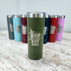 olive green  skinny tumbler 22oz